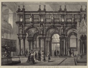 ケンジントン博物館の新裁判所にあるボワルデュック大聖堂のルードスクリーン 作： Henry William Brewer